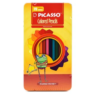 پیکاسو مداد رنگی 12 رنگ جعبه فلزی